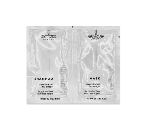 Набір Envie Luxury Keratin шампунь та маска для пошкодженого волосся з кератином (EN451/EN450), 2х10 мл (саше)