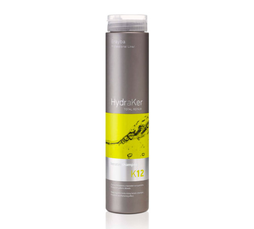 Кератиновий шампунь Erayba HydraKer K12 Keratin Shampoo безсульфатний для зволоження та відновлення волосся, 250 мл