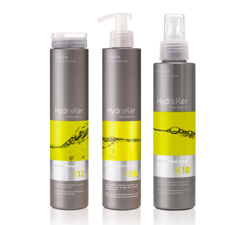 Набір для волосся Erayba TRIO HydraKer Keratin шампунь, кондиціонер та маска для зволоження та відновлення волосся, 2х250/150 мл