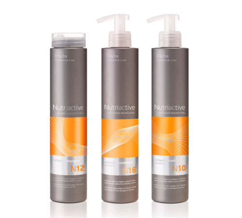 Набір Erayba TRIO NutriActive Collastin шампунь, кондиціонер маска для пошкодженого волосся, 3х250 мл