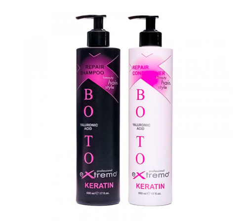 Набір Extremo Keratin Filler Repair шампунь та кондиціонер для відновлення волосся з кератином (EX428/ЕХ431), 2х500 мл (заводські)