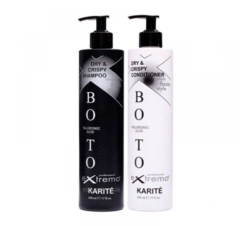 Набір Extremo Botox Dry&Crispy Karite шампунь і кондиціонер для сухого та кучерявого волосся з маслом каріте (EX427/EX430), 2х200 г (розлив)