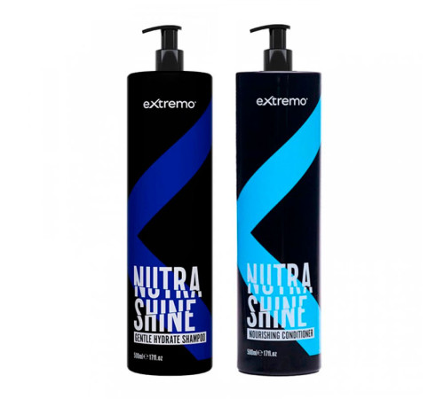 Набор Extremo Nutra Shine шампунь и кондиционер для деликатного очищения и питания волос (EX240/EX241), 2х500 мл (заводские)