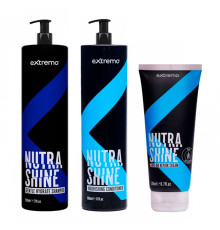 Набір Extremo Nutra Shine шампунь, кондиціонер, крем для делікатного очищення та живлення волоося (EX240/EX436/EX242) 500/500/200 мл