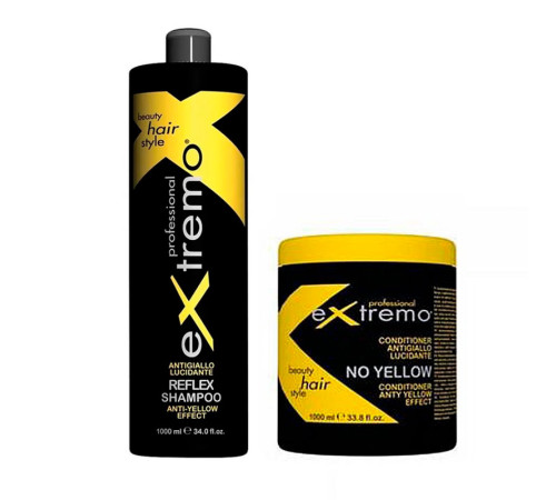 Набір Extremo No Yellow шaмпунь і кондиціонер з aнтижовтим ефeктом (EX415/EX422), 2х1000 мл (заводські)