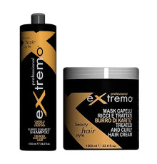 Набір Extremo Treated and Curly Hair шампунь та маска для пошкодженого і кучерявого волосся (EX411/EX409)