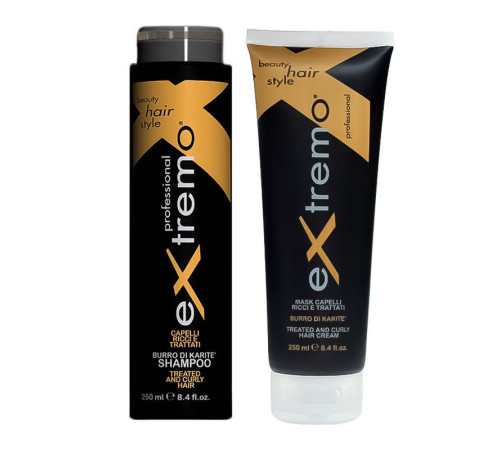 Набір Extremo Treated and Curly Hair шампунь та маска для пошкодженого і кучерявого волосся (EX412/EX410), 250+250 мл