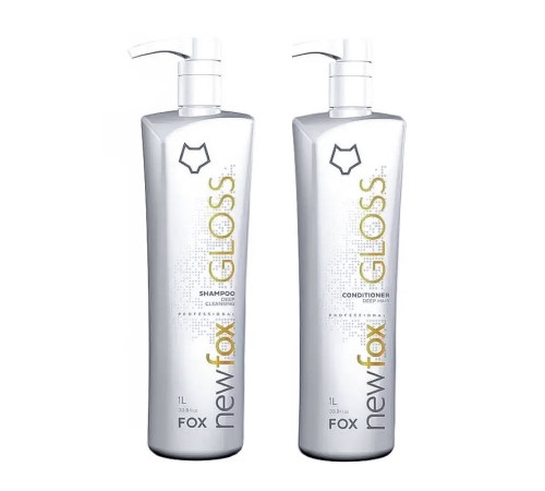 Набір для кератинового випрямлення волосся New Fox Gloss, 2х200 г (розлив)