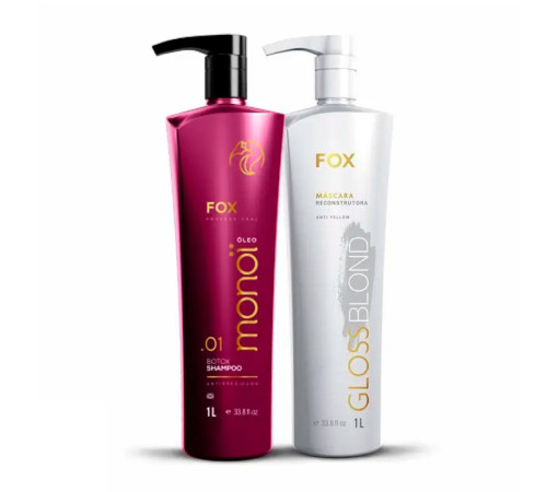 Набір кератину для освітленого волосся та блонди Fox Gloss Blond, 2х1000 мл (заводські)