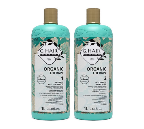 Набір нанопластики G.Hair Organic Therapy Keratin для випрямлення волосся, 2х100 г (розлив)