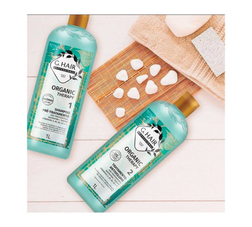 Набір нанопластики G.Hair Organic Therapy Keratin для випрямлення волосся, 2х100 г (розлив)