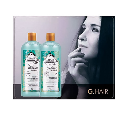 Набір нанопластики G.Hair Organic Therapy Keratin для випрямлення волосся, 2х100 г (розлив)