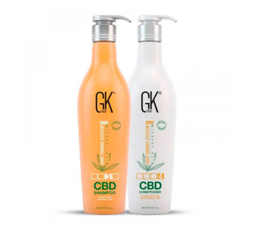 Набір GKHair Global Keratin СВD Vegan з протеїнами, шампунь і кондиціонер для живлення волосся, 2х650 мл