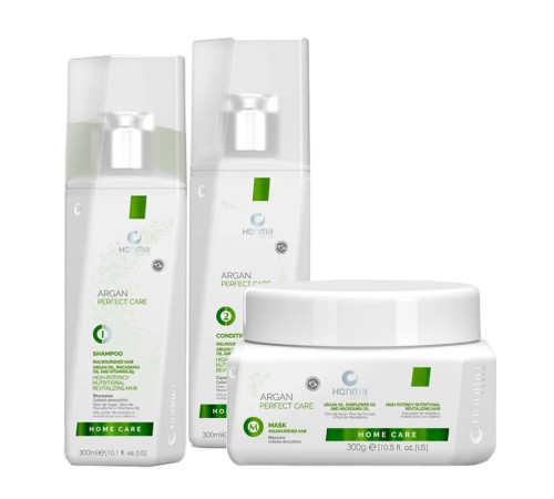 Набір Honma Tokyo Argan Perfect Care шампунь, кондиціонер, маска для фарбованого, тонкого та сухого волосся 3х300 мл