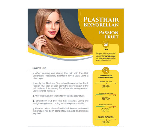 Биксипластия для волос Honma Tokyo Plasthair Bixyorellan Passion Fruit (шаг 2), 300 мл (заводская)