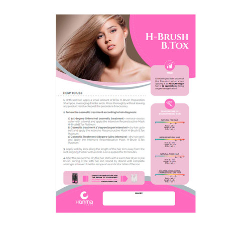 Бoтoкc для волосся Honma Tokyo H-Brush B.Tox Platinum Intensive Reconstructor (крок 2), 300 мл (заводська)