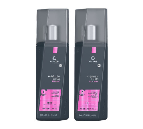 Набор бoтoкca Honma Tokyo H-Brush B.Tox Platinum для восстановления волос, 2х300 мл (заводские)