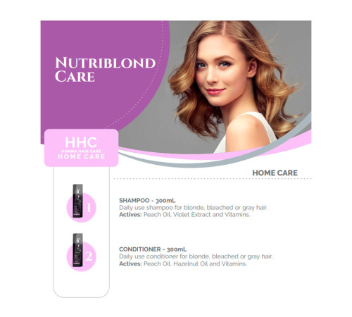 Шампунь Honma Tokyo Nutriblond Care Shampoo з пігментом для світлого волосся, 300 мл (заводська)