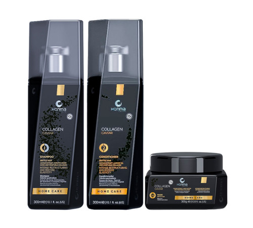 Набор Honma Tokyo Caviar Care TRIO для глубокого обновления волос шампунь, кондиционер и маска, 3х300 мл