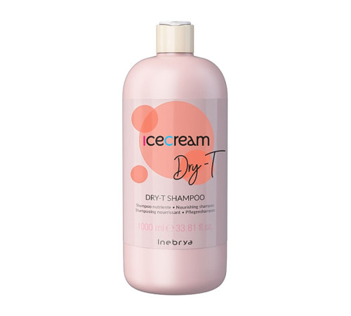 Шампунь Inebrya Ice cream Dry-T shampoo живильний для сухого та пошкодженого волосся, 1000 мл