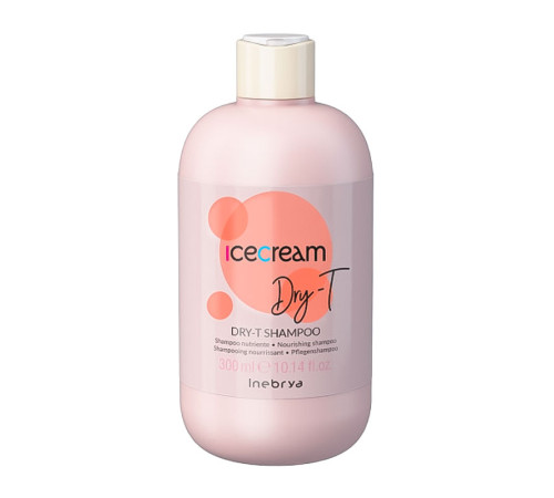 Шампунь Inebrya Ice cream Dry-T shampoo живильний для сухого та пошкодженого волосся, 300 мл