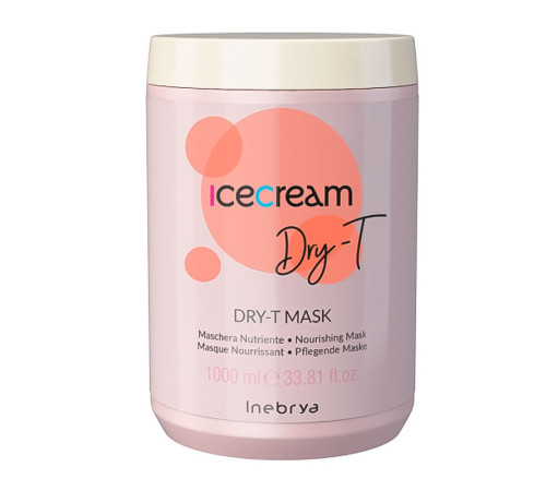 Маска Inebrya Ice cream Dry-T для сухого та фарбованого волосся, 1000 мл