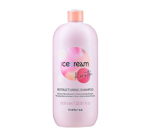 Відновлюючий шампунь Inebrya Keratin Restructuring shampoo з кератином, 1000 мл