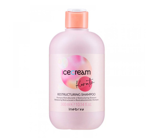Відновлюючий шампунь Inebrya Keratin Restructuring shampoo з кератином, 300 мл