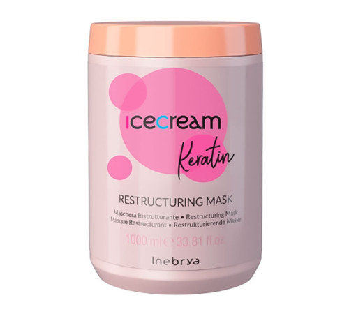 Відновлююча маска для волосся Inebrya Keratin Restructuring Mask з кератином, 1000 мл