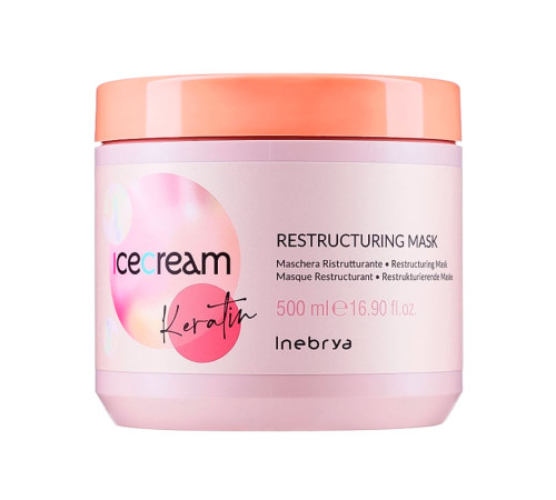 Відновлююча маска для волосся Inebrya Keratin Restructuring Mask з кератином, 500 мл