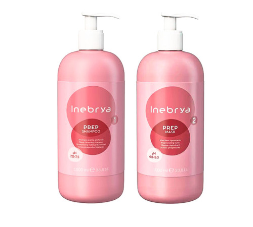 Набір Inebrya Pred Deep Cleansing Shampoo + Regenerating Mask шампунь та маска для волосся, 2х1000 мл