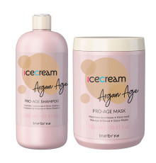 Набір Inebrya Argan Oil Pro-Age DUO з аргановим маслом для фарбованого волосся шампунь та маска, 2х1000 мл