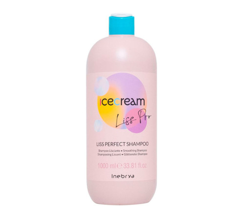 Розгладжуючий шампунь Inebrya Ice Cream Liss Pro Liss Perfect Shampoo для жорсткого та неслухняного волосся, 1000 мл