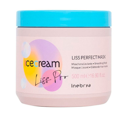 Розгладжуюча маска Inebrya Ice Cream Liss Pro Liss Perfect Mask для жорсткого та пухнастого волосся, 500 мл