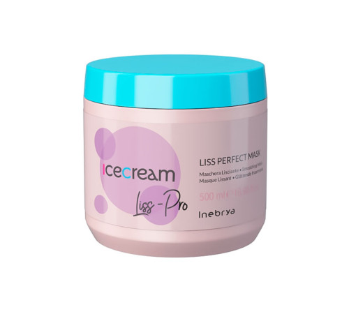 Розгладжуюча маска Inebrya Ice Cream Liss Pro Liss Perfect Mask для жорсткого та пухнастого волосся, 500 мл