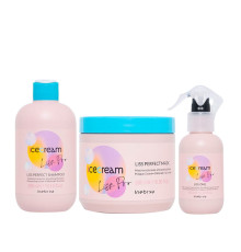 Набір Inebrya Ice Cream Liss Pro Liss Perfect TRIO шампунь, маска і спрей для жорсткого та пухнастого волосся, 300/500/150 мл