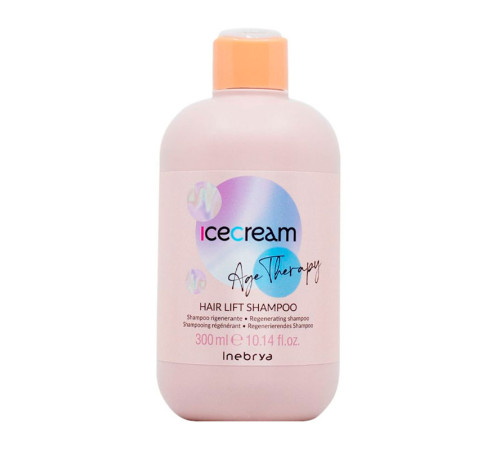 Шампунь Inebrya Ice Cream Age Therapy Hair Lift Shampoo для відновлення зрілого, пористого та хімічно обробленого волосся, 300 мл