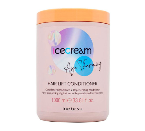 Кондиціонер Inebrya Ice Cream Age Therapy Hair Lift Conditioner для відновлення зрілого, пористого та хімічно обробленого волосся, 1000 мл