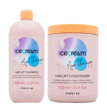 Набір Inebrya Ice Cream Age Therapy Hair Lift DUO шампунь і кондиціонер для відновлення зрілого, пористого та хімічно обробленого волосся, 2х1000 мл