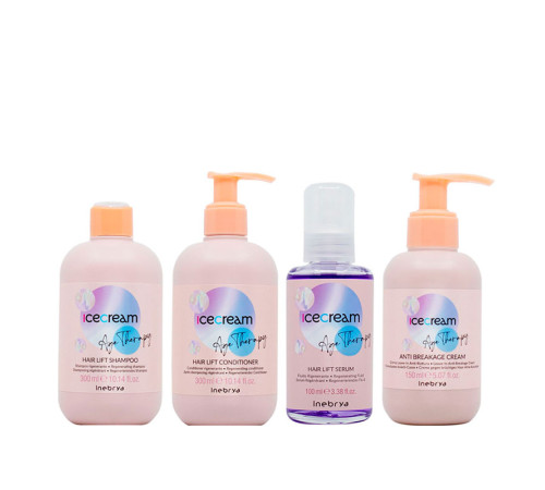 Набір Inebrya Ice Cream Age Therapy Hair Lift QUAD шампунь, кондиціонер, сироватка і крем для відновлення волосся, 2х300/100/100 мл