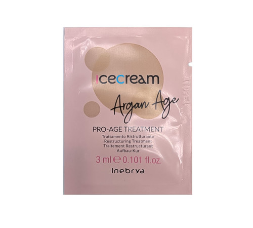 Арганова олійка Inebrya Argan Oil Pro-Age Treatment для посічених кінчиків волосся, саше 3 мл