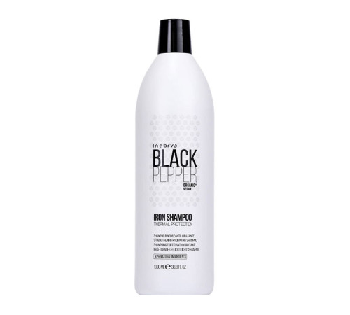 Зволожуючий зміцнюючий шампунь Inebrya Black Pepper Iron Shampoo