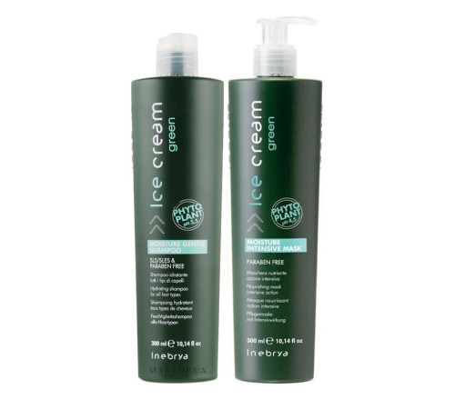 Набір Inebrya Green Moisture Gentle зволожуючі шампунь та маска для всіх типів волосся, 2*300 мл