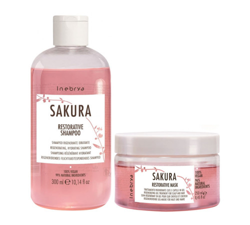 Набір Inebrya Sakura Restorative регенеруючі зволожуючі шампунь і маска