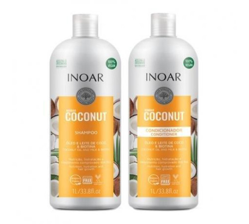 Набор Inoar Bombar Coconut Duo Безсульфатный шампунь и кондиционер