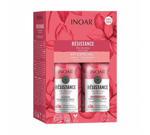 Набор для волос Inoar Resistance Flor De Lotus (шампунь 250 мл + кондиционер 250 мл)