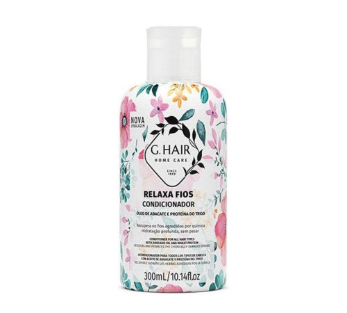 Безсульфатний кондиціонер Inoar G.Hair Relaxa Fios для пошкодженого та сивого волосся (300 мл)