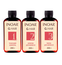 Набір Inoar G.Hair Premium для кератинового випрямлення волосся, 3х200 г (розлив)