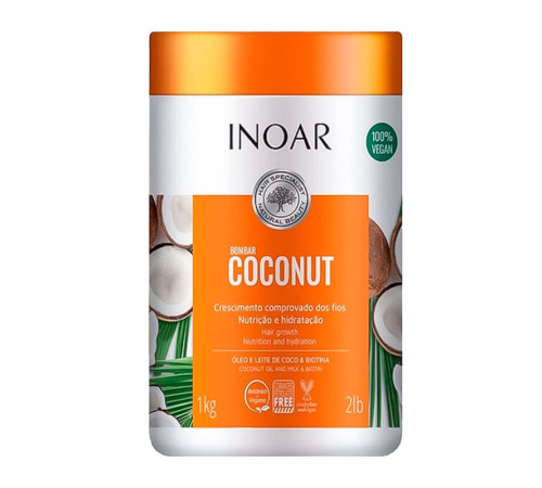 Мaска для волосся Inoar Bombar Coconut, 1000 мл (заводська)