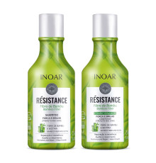 Набор Inoar Resistance Fibra de Bamboo Бамбук шампунь и кондиционер для волос, 2x250 мл